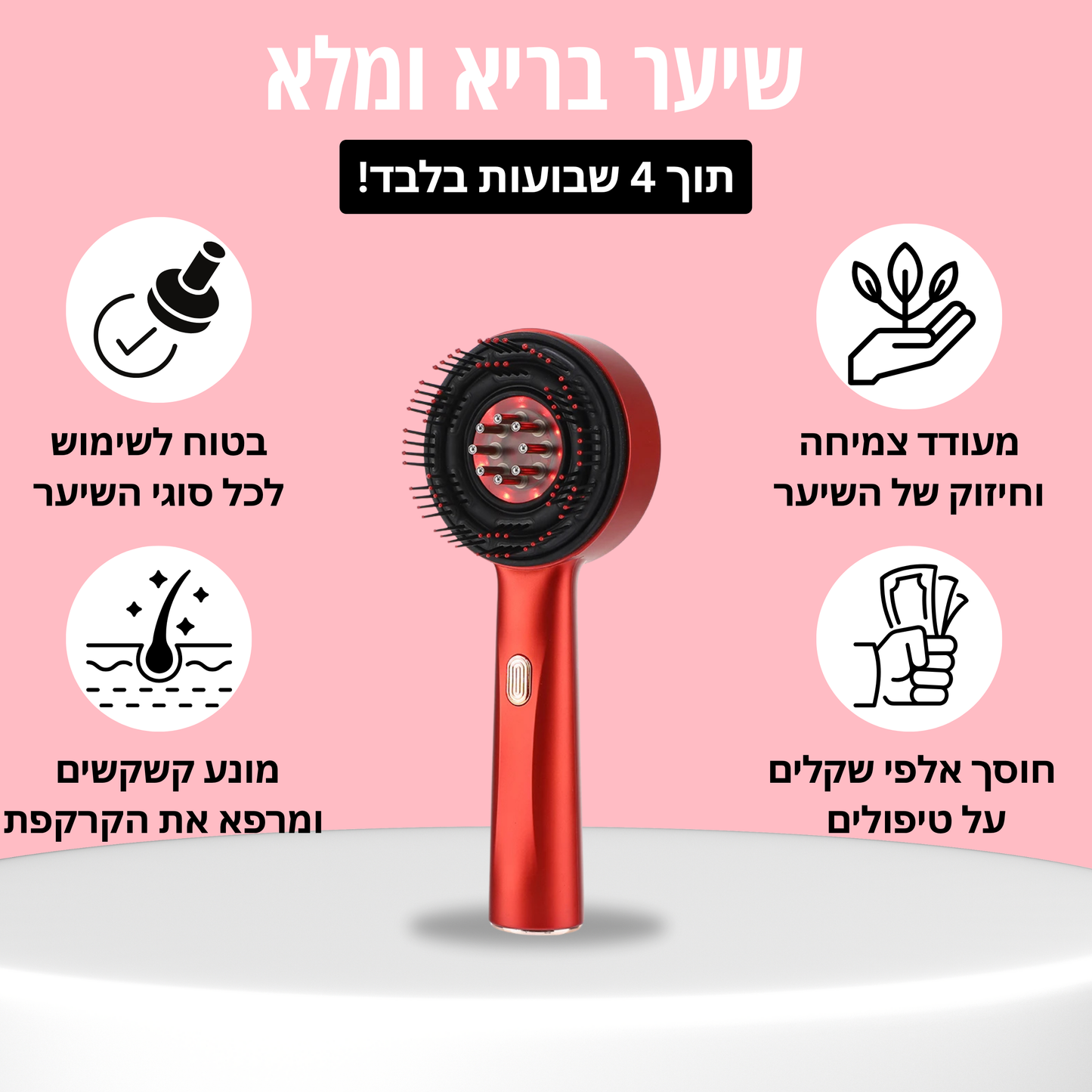 OvelaBrush™ - מסרק חכם לשיקום הקרקפת